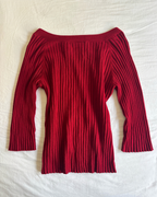 Vintage Red Buckle Knit Top