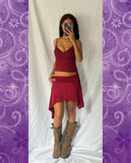 Vintage Deep Red Asymmetric Set