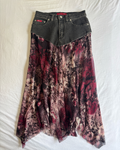 2000's Denim Fabric Mix Midi Skirt