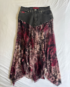 2000's Denim Fabric Mix Midi Skirt