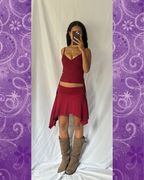 Vintage Deep Red Asymmetric Set
