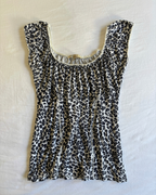 Vintage 00s Leopard Print Milkmaid Top