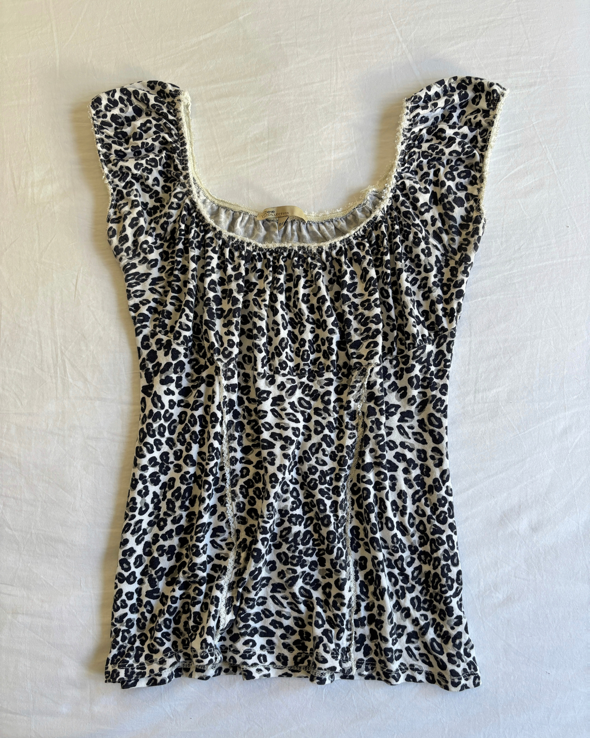Vintage 00s Leopard Print Milkmaid Top