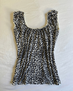 Vintage 00s Leopard Print Milkmaid Top