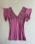 Vintage 2000's Sparkle V Neck Top