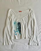 2000's Feather Graphic Long Sleeve