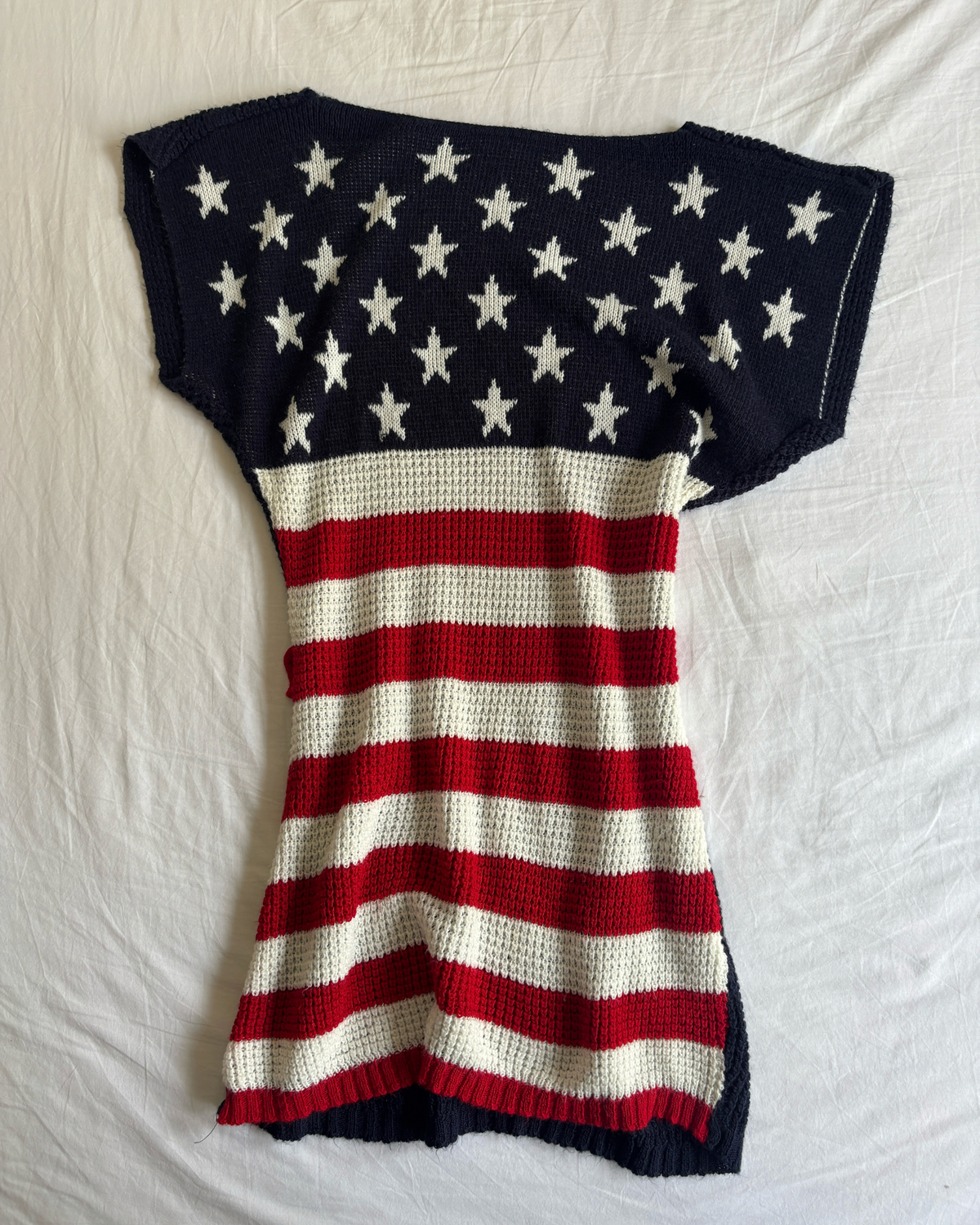 Vintage Stars & Stripes Knit Mini Dress