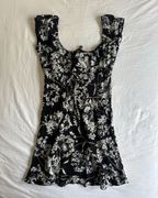 Vintage 00's Black Floral Milkmaid Mini Dress