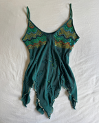 Vintage Seafoam Beaded Sequin Cami