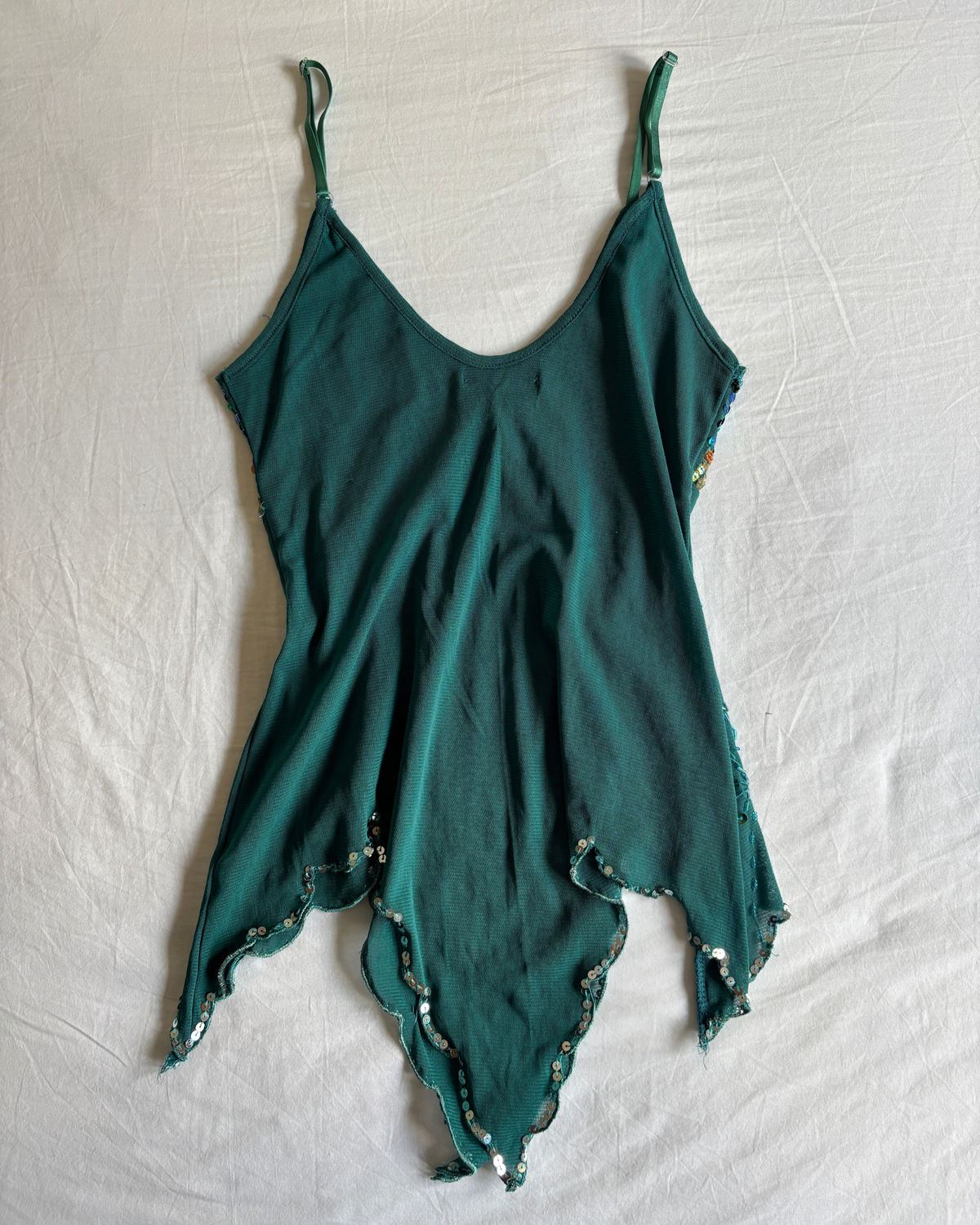 Vintage Seafoam Beaded Sequin Cami