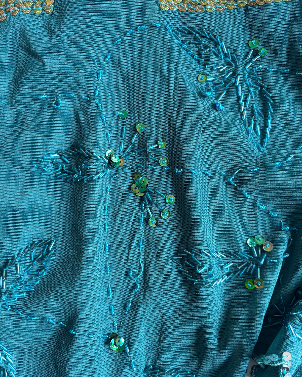Vintage Seafoam Beaded Sequin Cami