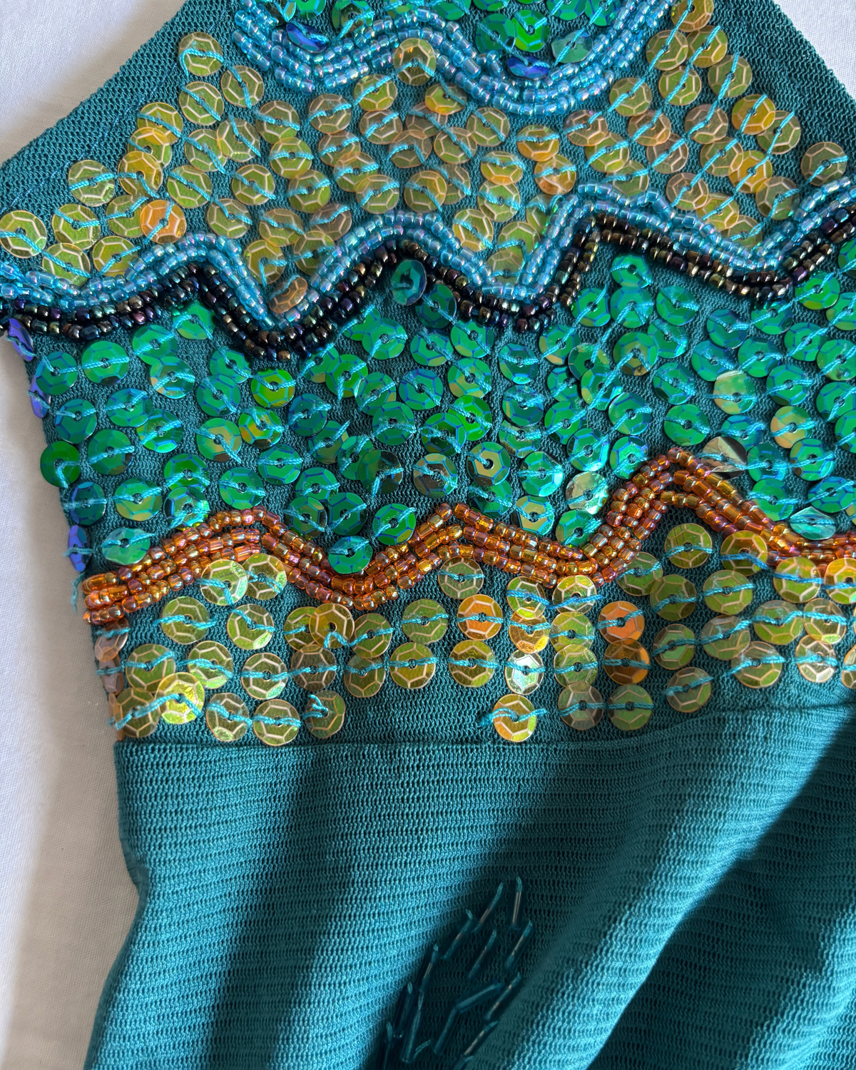 Vintage Seafoam Beaded Sequin Cami