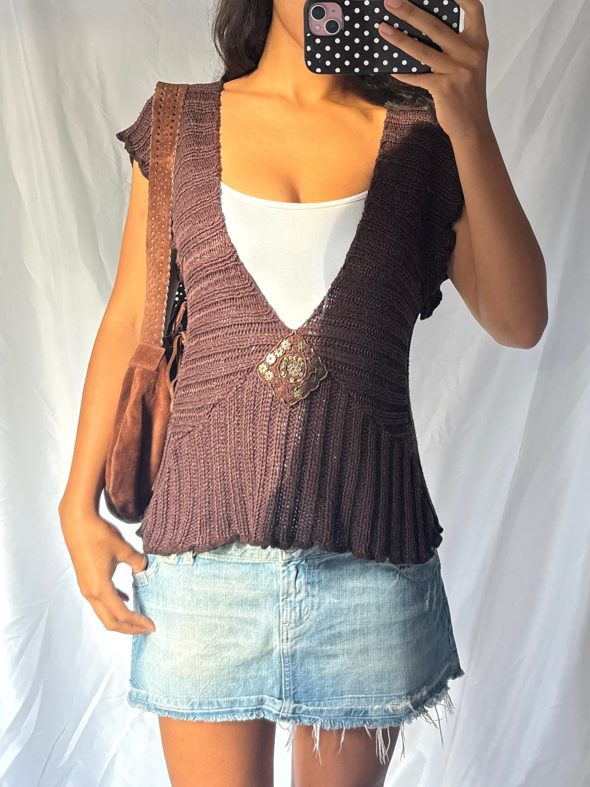 French Vintage 00's Knit Tuscan Top