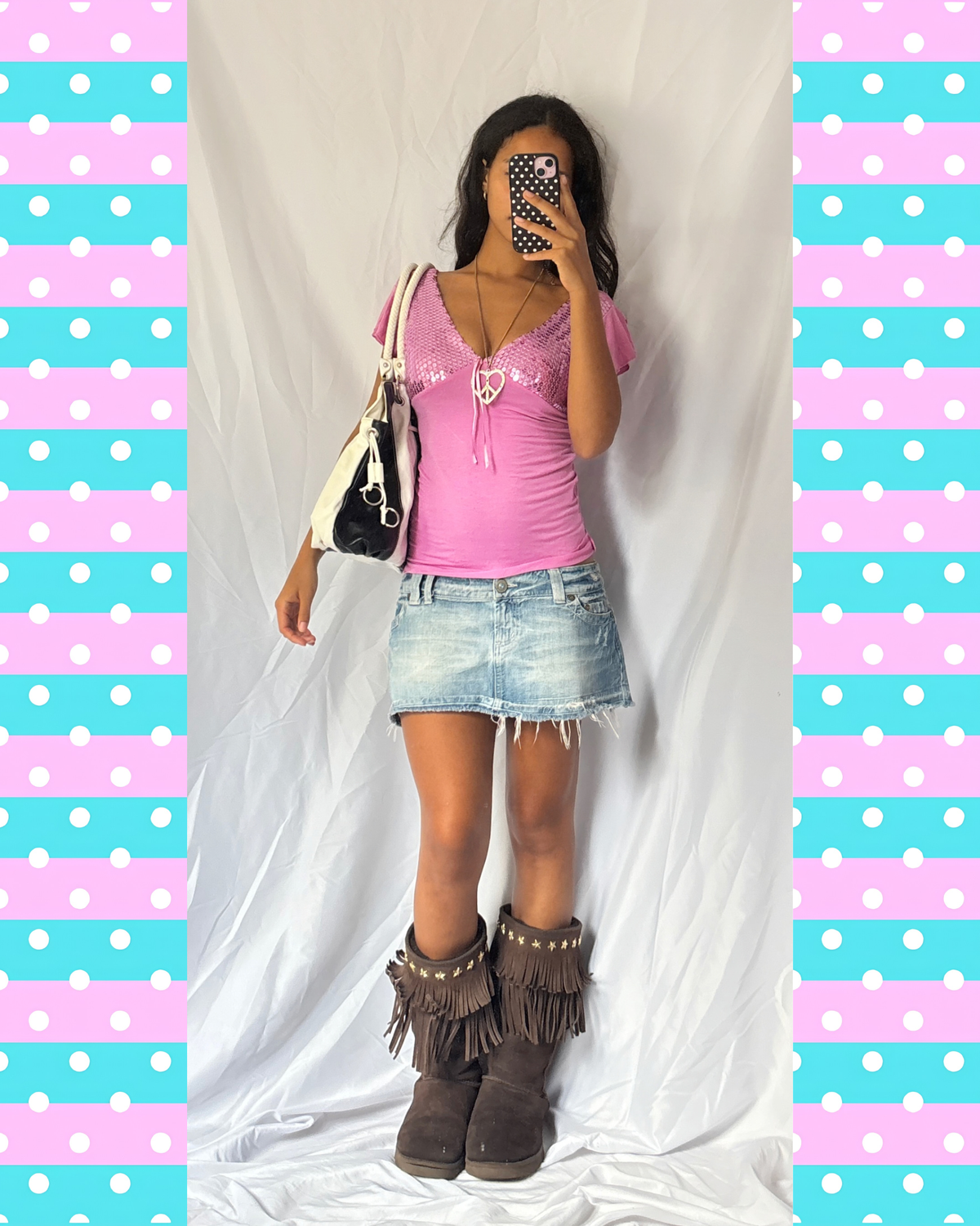 Vintage 2000's Sparkle V Neck Top