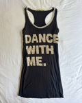 2000's Black Slogan Beaded Mini Dress