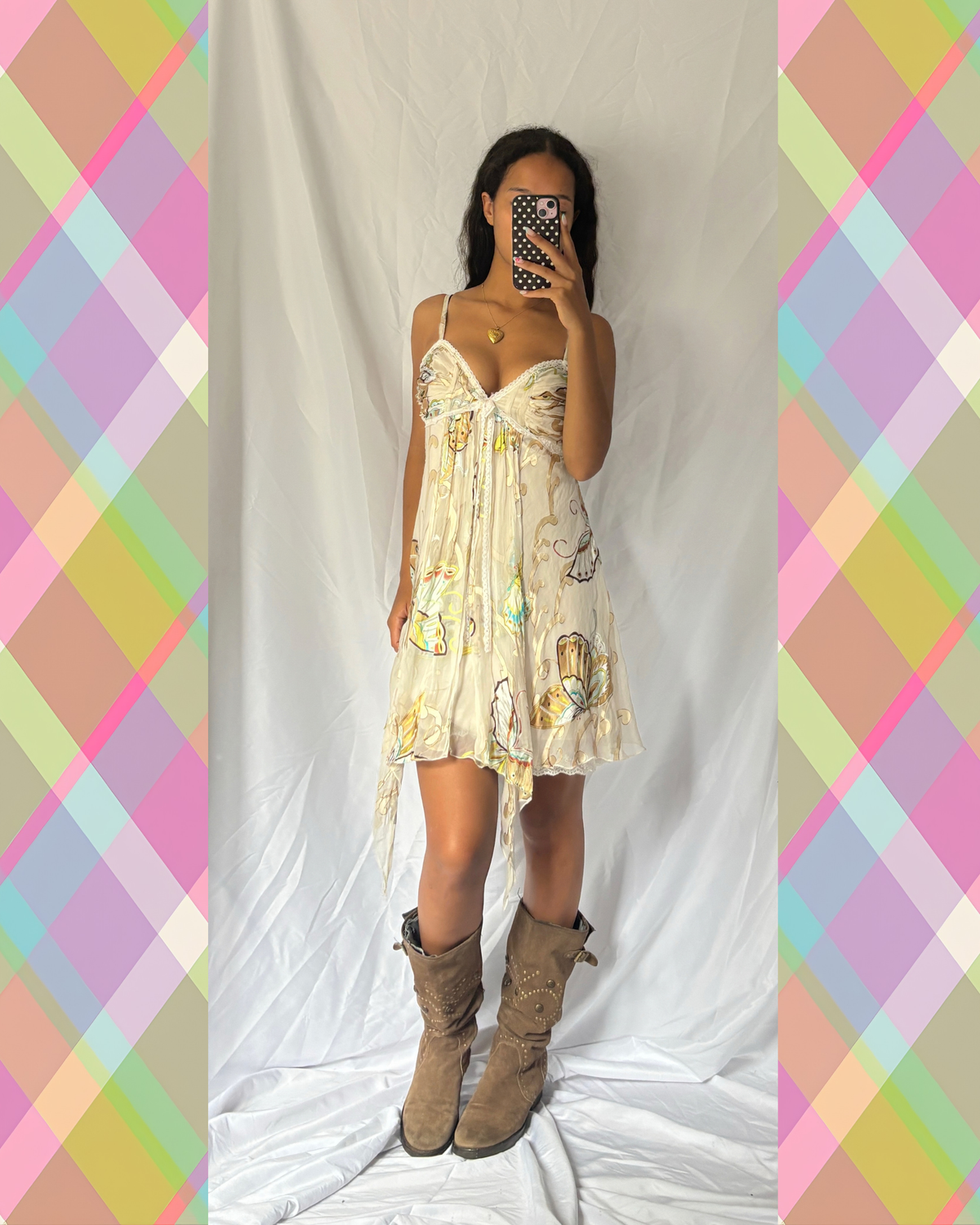 Vintage 2000's Butterfly Mini Dress