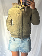 2000's Khaki Hooded Bomber Jacket