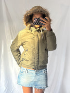 2000's Khaki Hooded Bomber Jacket
