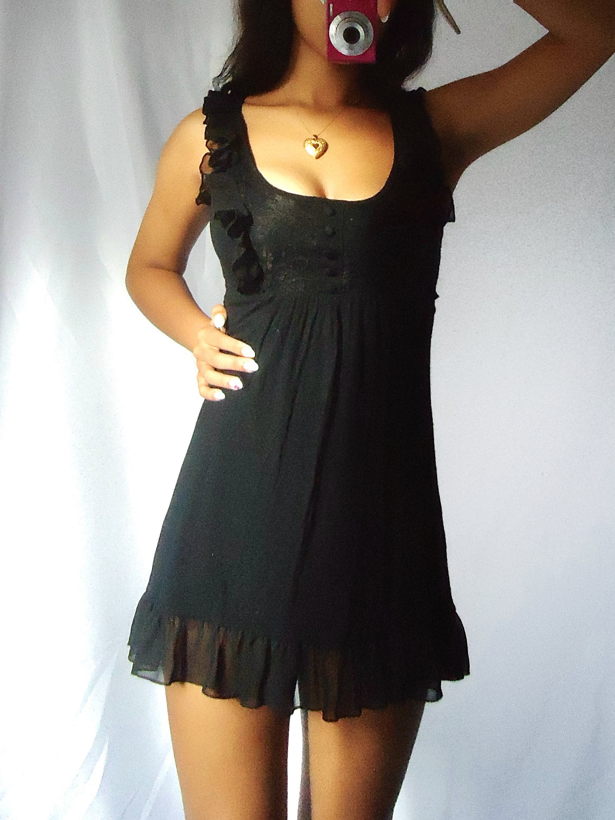 Vintage 00's Black Babydoll Mini Dress