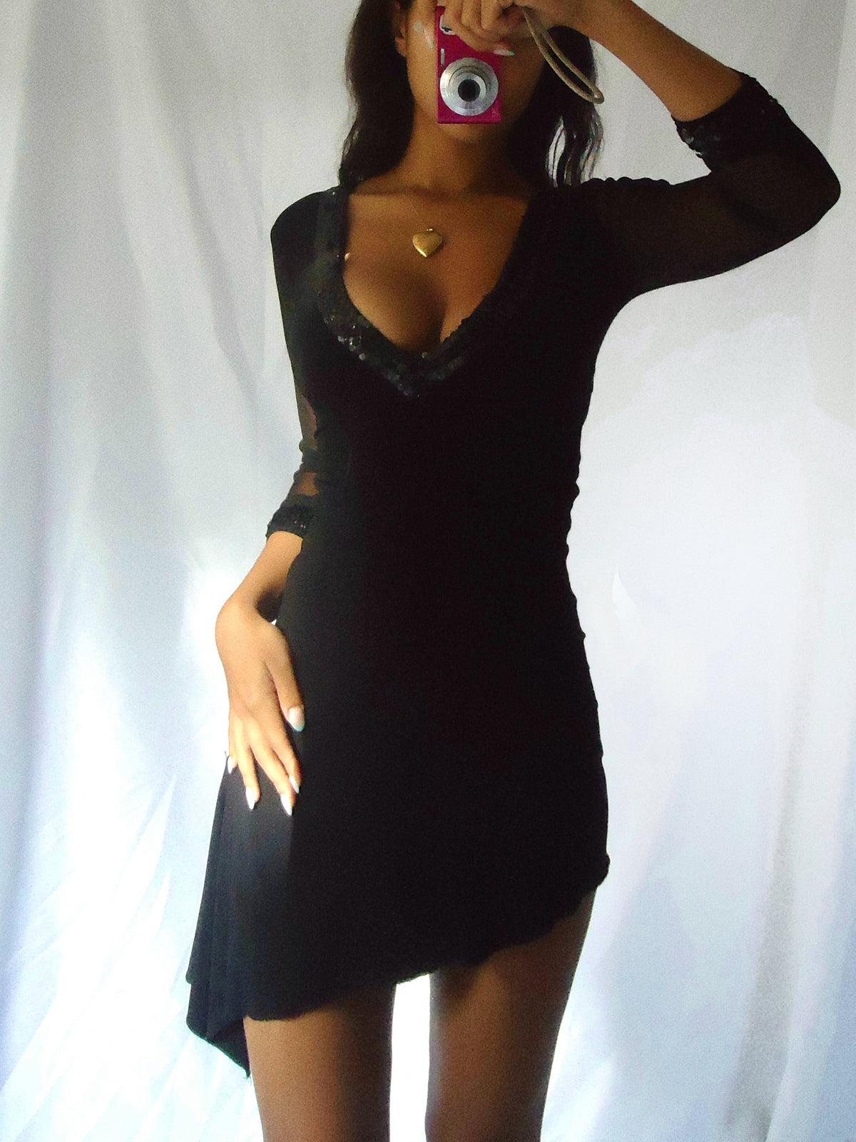 2000's Sequin Asymmetric Mini Dress