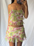 Vintage 00's Silk Floral Set