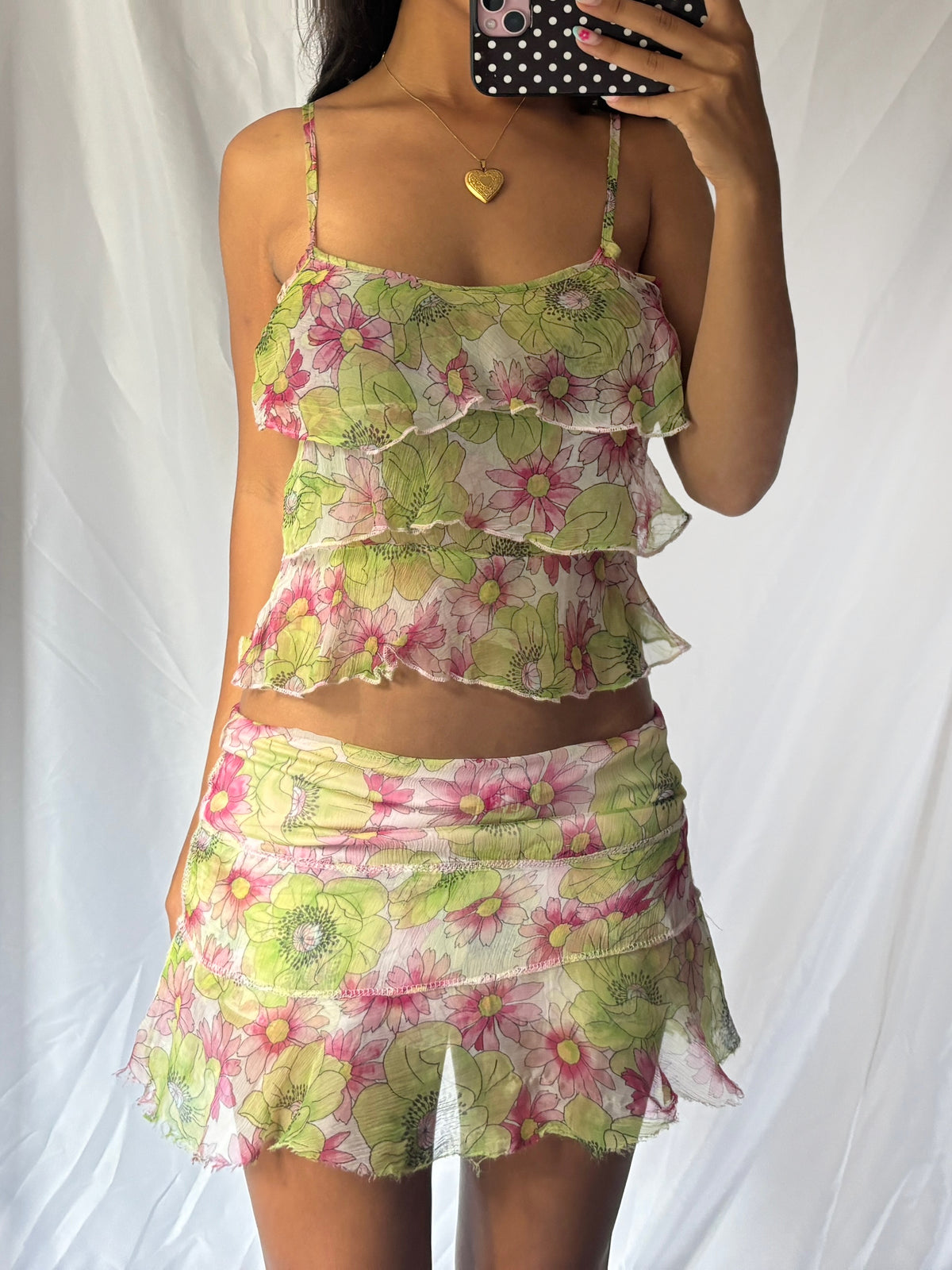 Vintage 00's Silk Floral Set