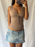 Vintage 2000's Brown Ruched Cami Top