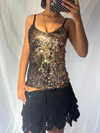 Vintage 00's Gold Sequin Cami Top