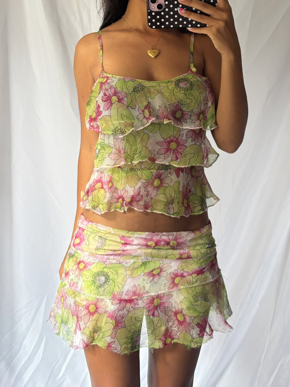 Vintage 00's Silk Floral Set