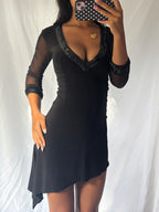 2000's Sequin Asymmetric Mini Dress