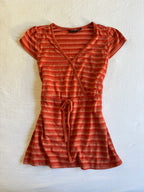 2000's Stripe Short Sleeve Top