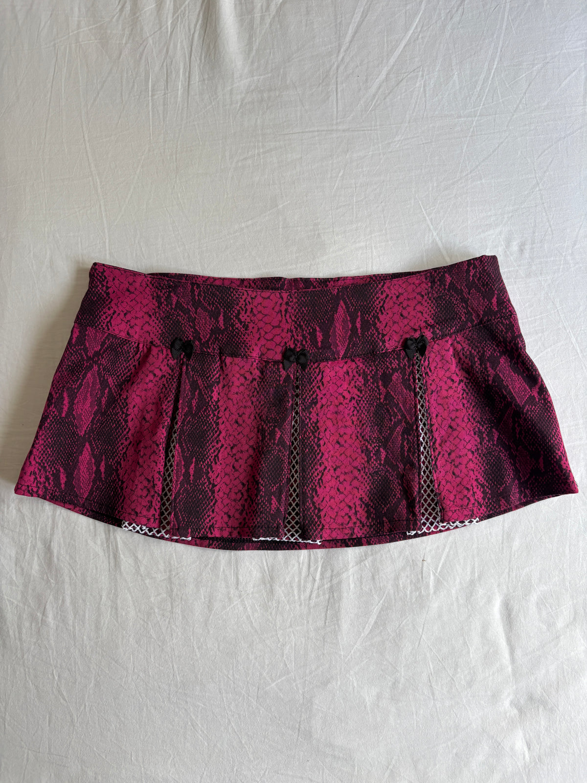 00's Rare Darkside Pink Snakeskin Mini Skirt