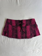 00's Rare Darkside Pink Snakeskin Mini Skirt
