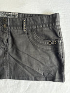 Vintage 00's Low Rise Jet Black Mini Skirt
