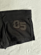 2000's Low Rise Jet Black Varsity Shorts