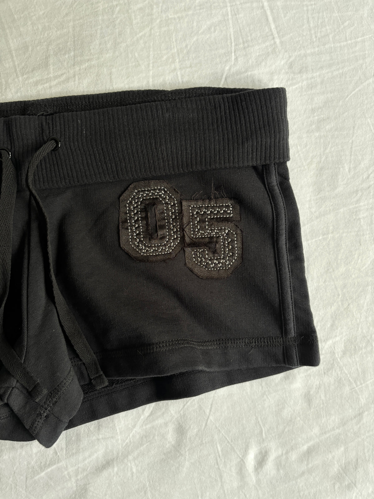 2000's Low Rise Jet Black Varsity Shorts