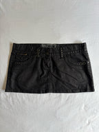 Vintage 00's Low Rise Jet Black Mini Skirt