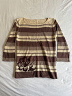 Vintage Stripe 3/4 Sleeve Top