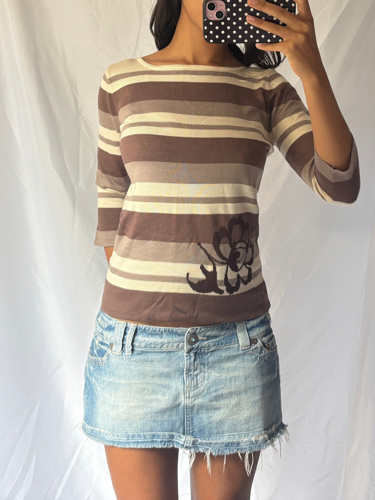 Vintage Stripe 3/4 Sleeve Top