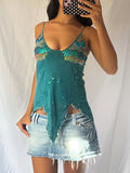 Vintage Seafoam Beaded Sequin Cami