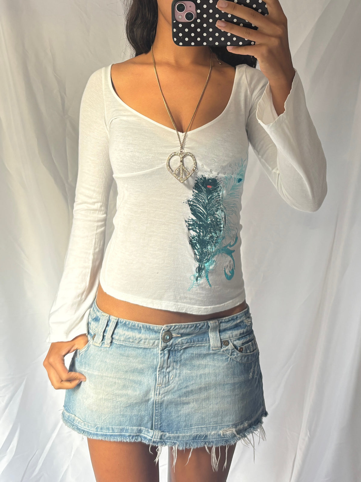 2000's Feather Graphic Long Sleeve