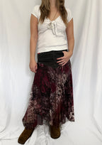 2000's Denim Fabric Mix Midi Skirt