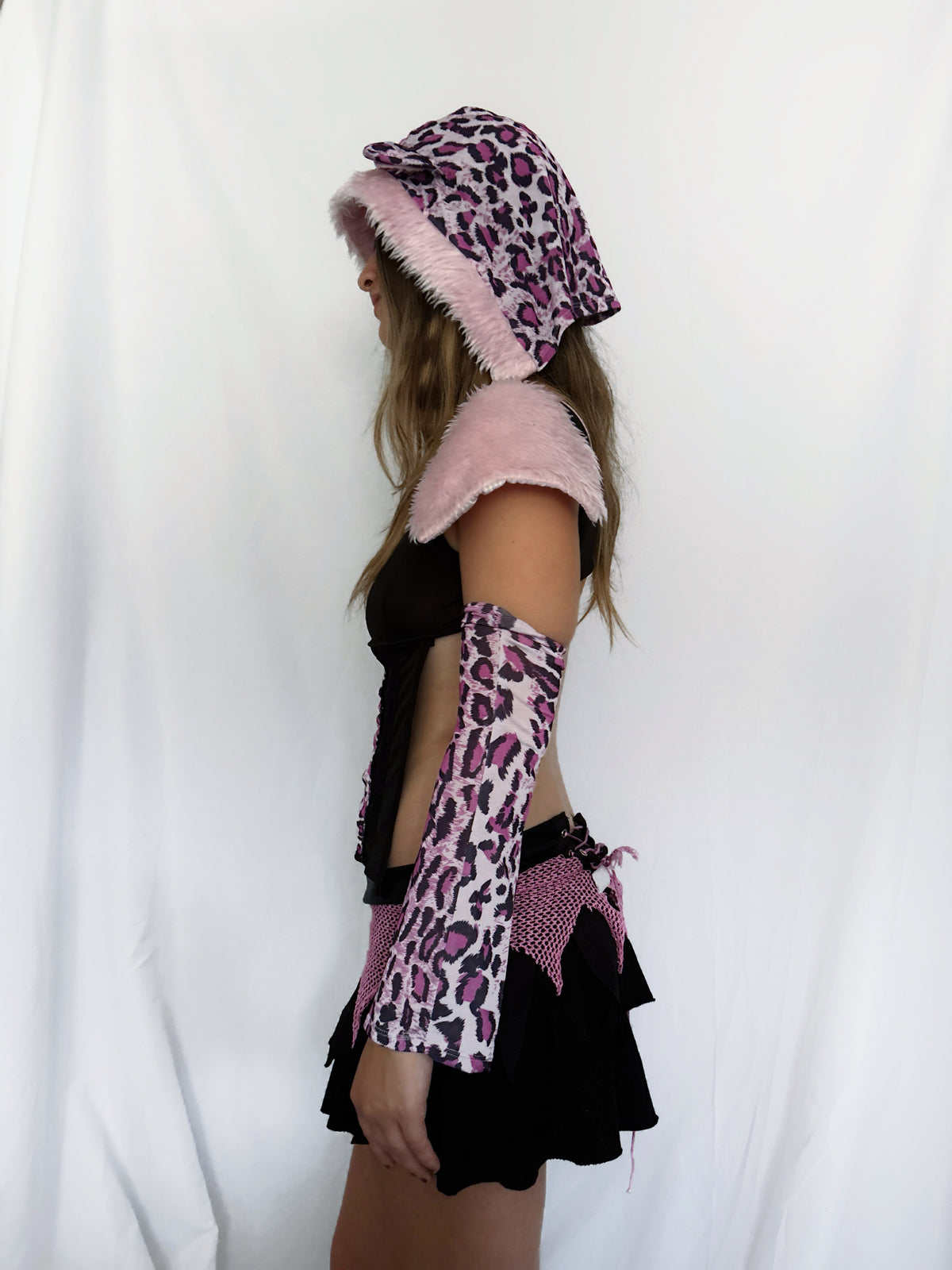 00's Raver Pink Snow Leopard Costume