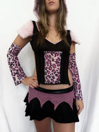 00's Raver Pink Snow Leopard Costume
