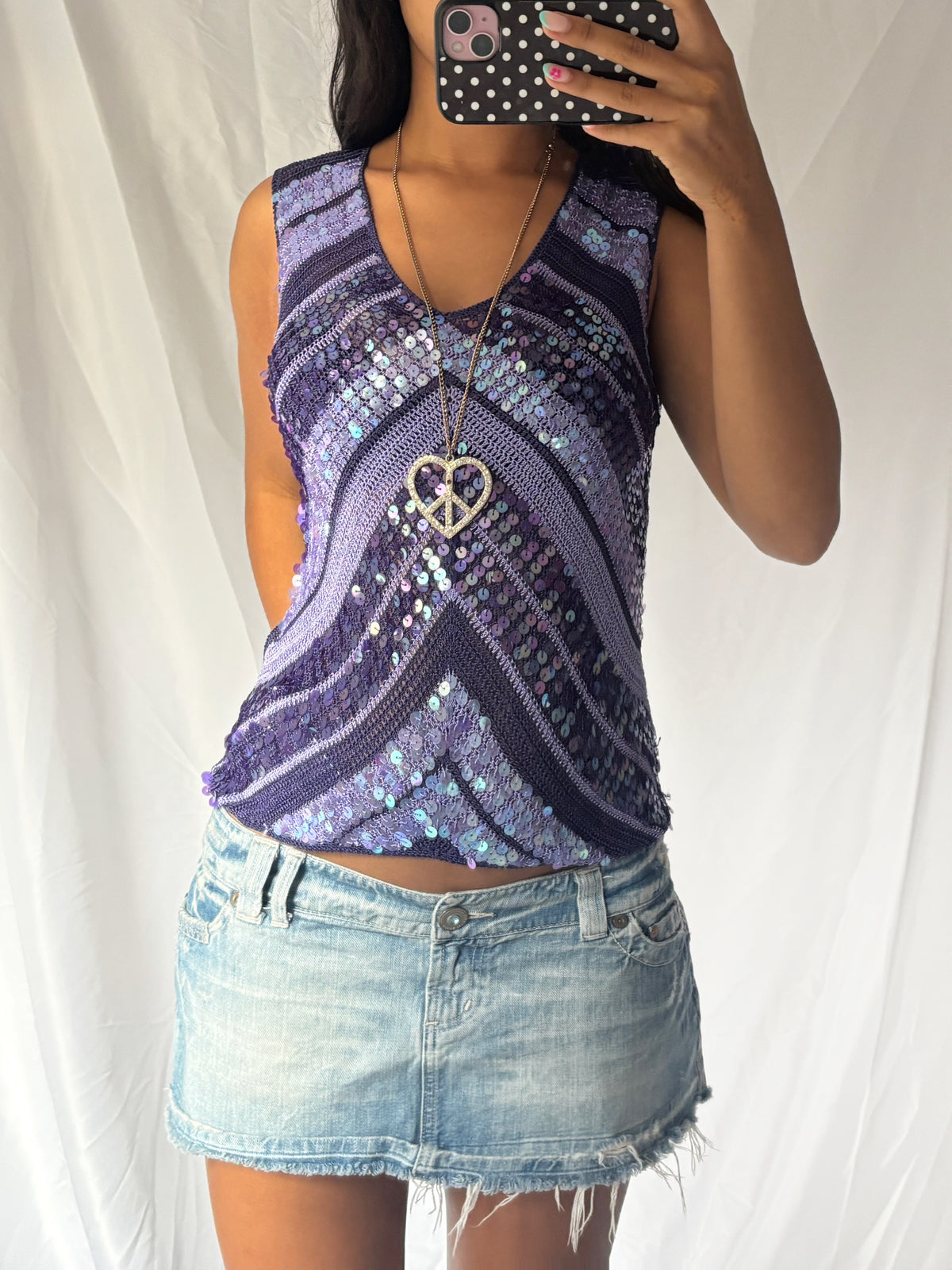 Vintage 00’s Stripey Sequin Top