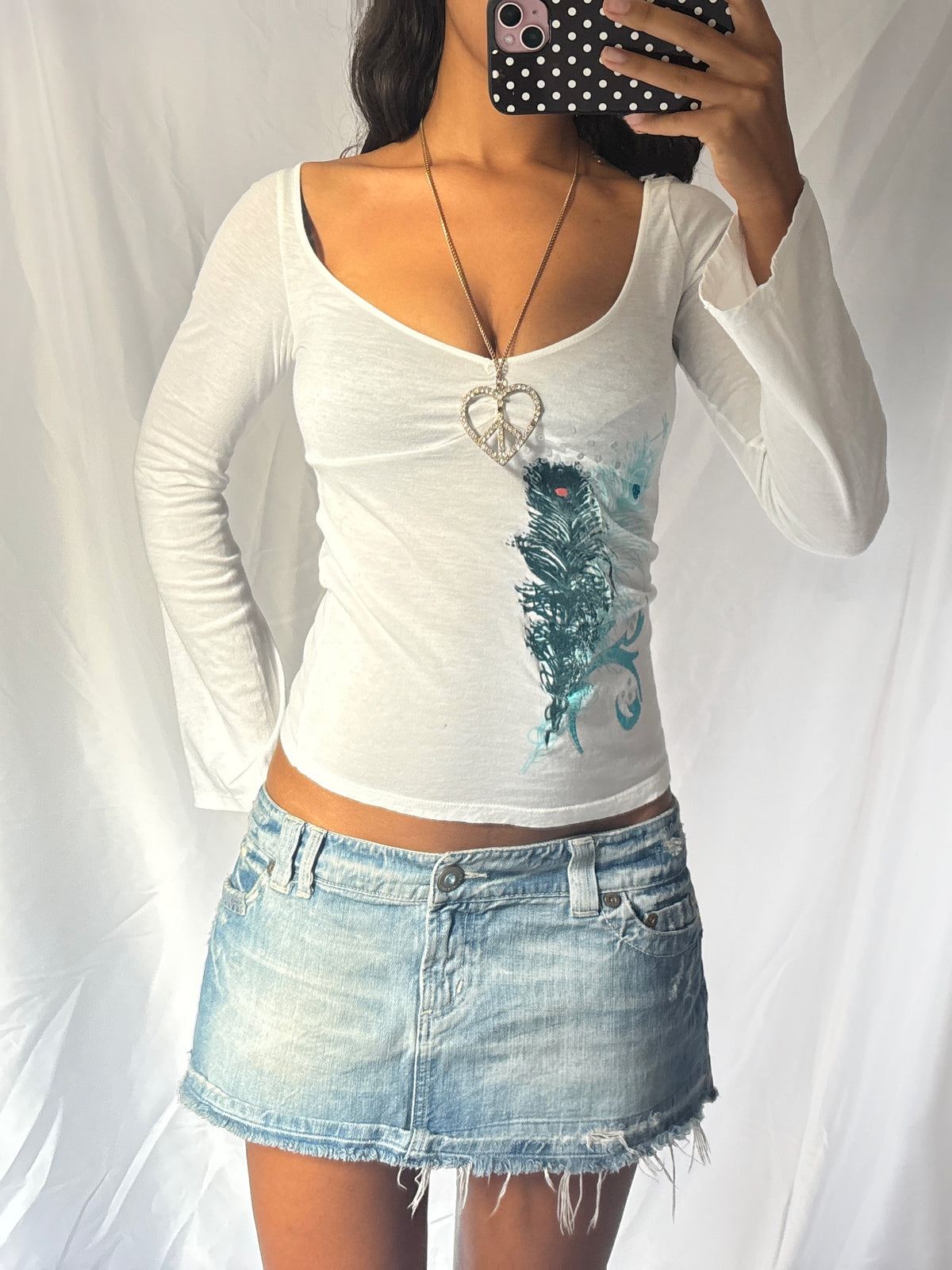 2000's Feather Graphic Long Sleeve