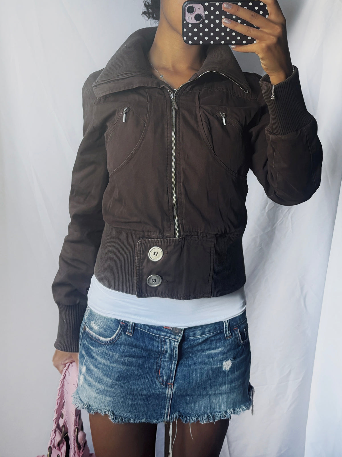 2000's Vintage Chestnut Bomber Jacket