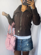 2000's Vintage Chestnut Bomber Jacket