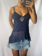 Vintage 00's Navy Bead Detail Cami