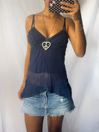 Vintage 00's Navy Bead Detail Cami